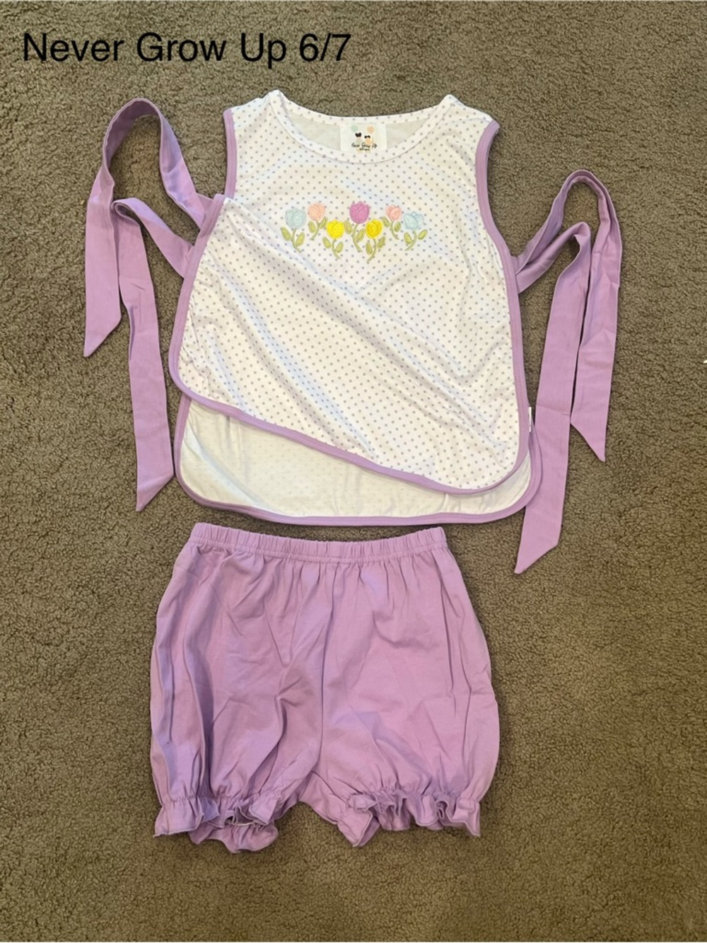 NEW Flowers Embroidered Shorts Set